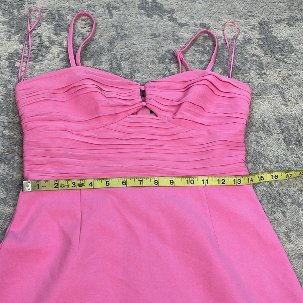 New French Connection Whisper Strappy Tulle Dress In Aurora Pink Cut Out Sz 6 - Picture 8 of 14